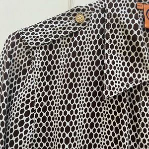 Tory Burch brown and cream colored print blouse